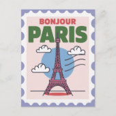 Bonjour Paris France Vintage Travel ポストカード (正面)