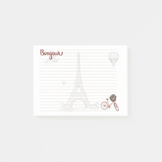 Bonjour "Things I love about Paris" Post-it Note ポストイット (正面)