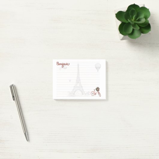 Bonjour "Things I love about Paris" Post-it Note ポストイット (オフィス)