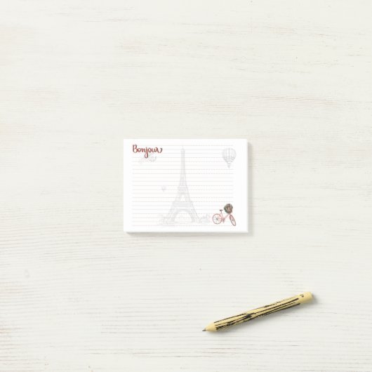 Bonjour "Things I love about Paris" Post-it Note ポストイット (デスク上)