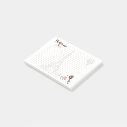 Bonjour "Things I love about Paris" Post-it Note ポストイット (アングル)