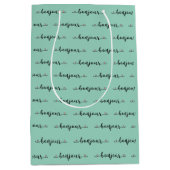 Bonjour Tiled Design ミディアムペーパーバッグ (正面)