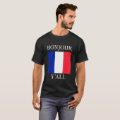 Bonjour Y'All  French Flag France Roots Tシャツ (正面フル)