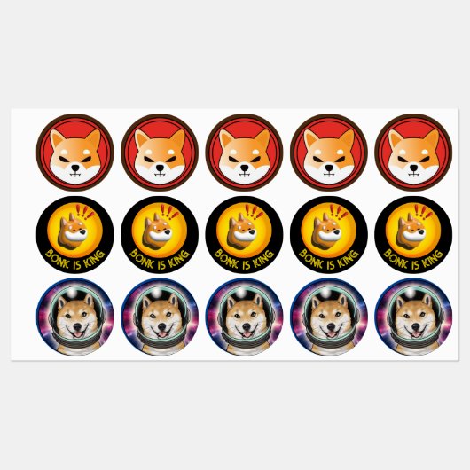 BONK暗号ギフト、ミームコイントレーダーステッカー ラベル (シート)