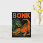 Bonk Dinosaur Funny Prehistoric Humor Design  カード (黄色い花)