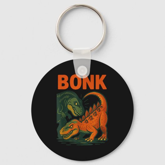 Bonk Dinosaur Funny Prehistoric Humor Design  キーホルダー (正面)