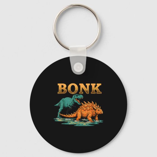 Bonk Dinosaur Funny Prehistoric Humor Design  キーホルダー (正面)