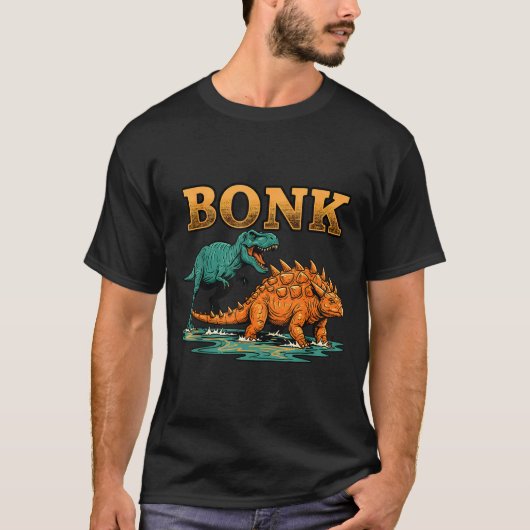 Bonk Dinosaur Funny Prehistoric Humor Design  Tシャツ (正面)