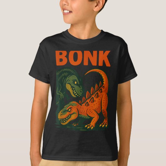 Bonk Dinosaur Funny Prehistoric Humor Design  Tシャツ (正面)