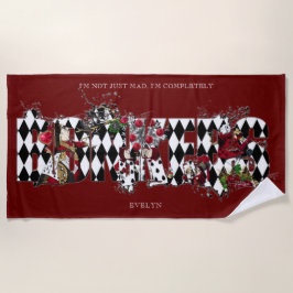 Bonkersヴィンテージアリスin Wonderland Collage ビーチタオル