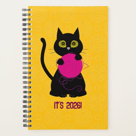 BONKERS! 2026年プランナー – 編み物 + 猫 🧶🐈⬛ プランナー手帳 (正面)