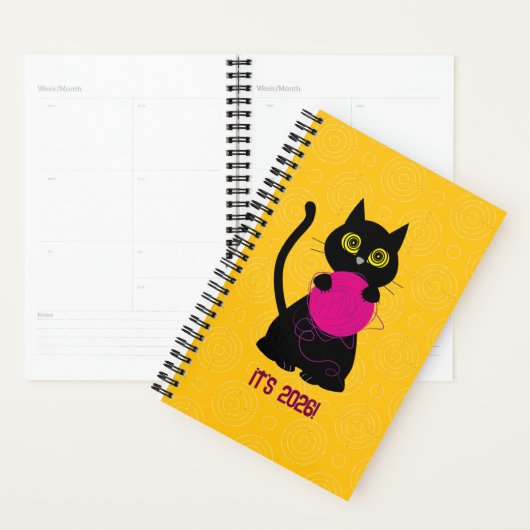 BONKERS! 2026 Planner – Knitting + Kitty 🧶🐈‍⬛ プランナー手帳 (ディスプレー)