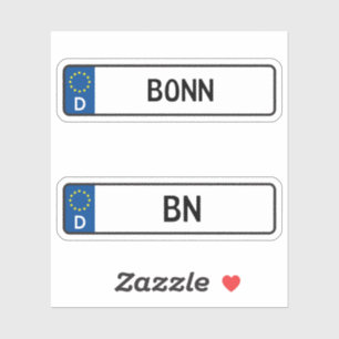 Bonn kennzeichen,ドイツ自動車免許プレート シール
