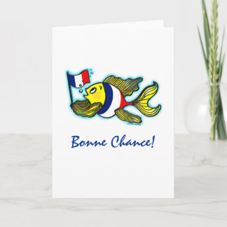 BONNEのチャンスのフランスのな旗の魚のおもしろいな漫画 カード