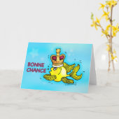 BONNEのチャンス! フランスのな幸運のおもしろいな王冠の魚 カード (黄色い花)