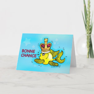 BONNEのチャンス! フランスのな幸運のおもしろいな王冠の魚 カード