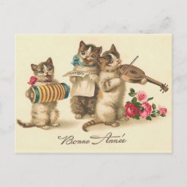 "Bonne Annee"のヴィンテージのフランスのな新年の郵便はがき シーズンポストカード