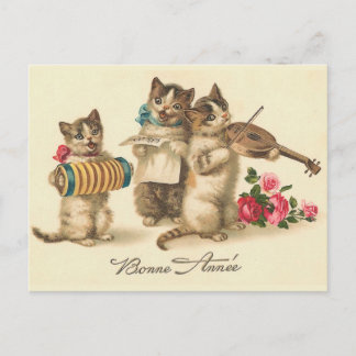 "Bonne Annee"のヴィンテージのフランスのな新年の郵便はがき シーズンポストカード