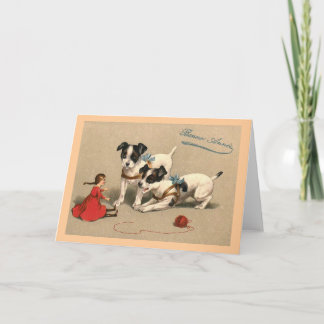 "Bonne Annee"のヴィンテージのフランス語 シーズンカード