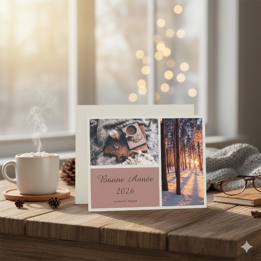 Bonne Année 2026 Elegant New Year Card シーズンカード