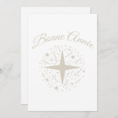 Bonne Année : design argenté avec des étoiles シーズンカード (正面/裏面)