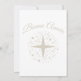 Bonne Année : design argenté avec des étoiles シーズンカード