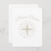 Bonne Année : design argenté avec des étoiles シーズンカード (正面/裏面)