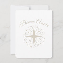 Bonne Année : design argenté avec des étoiles シーズンカード