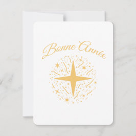 Bonne Année dorée : étoiles et confettis les fêtes シーズンカード