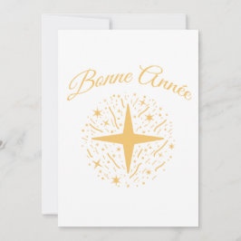 Bonne Année dorée : étoiles et confettis les fêtes シーズンカード