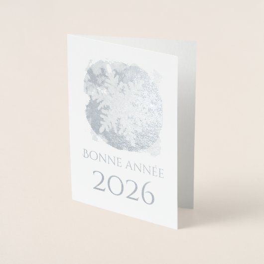 Bonne Annee - snowflake - 2026  silver  箔カード (正面)
