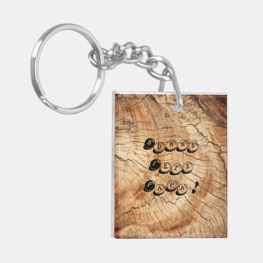 Bonne fête papa! Bois キーホルダー (正面左)