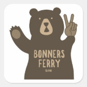 Bonners Ferry Idaho Peace Bear スクエアシール (正面)