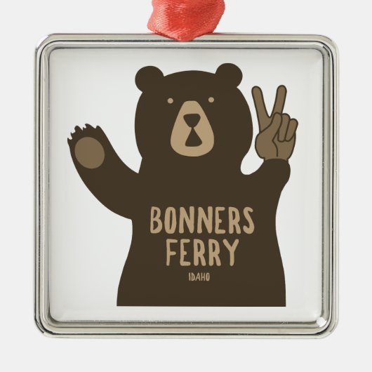 Bonners Ferry Idaho Peace Bear メタルオーナメント (正面)