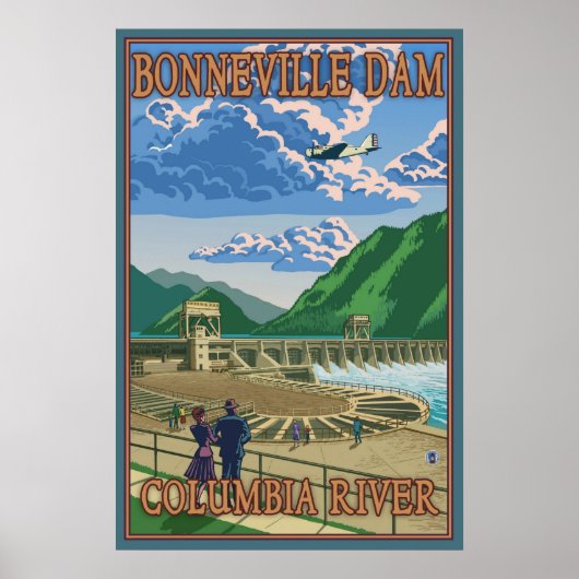 Bonneville Dam - Columbia River, OR Travelポスター ポスター (正面)