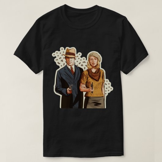 Bonnie and Clyde – ポール・セミックイラストレーション Tシャツ (デザイン正面)