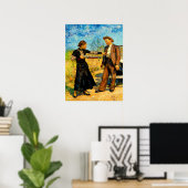 Bonnie and Clyde Fooling Around 1934 AI Painting ポスター (ホームオフィス)
