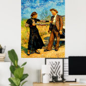 Bonnie and Clyde Fooling Around 1934 AI Painting ポスター (ホームオフィス)