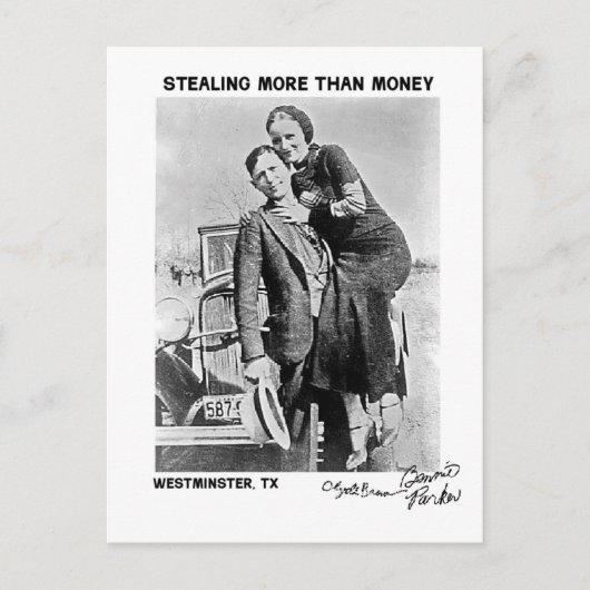 Bonnie & Clyde in Westminster (テキサス州) ポストカード (正面)