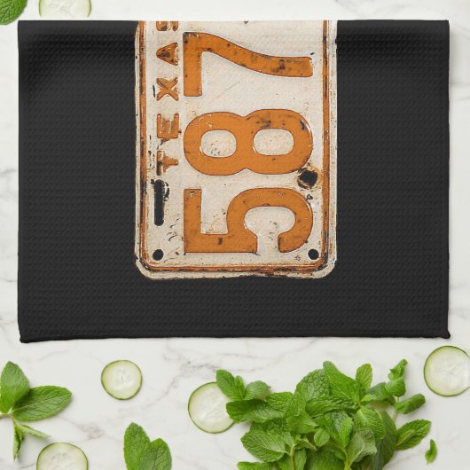 Bonnie & Clyde License Plate キッチンタオル (折り畳み)