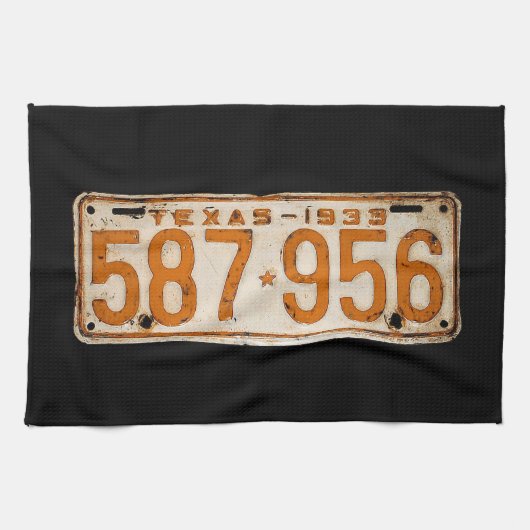 Bonnie & Clyde License Plate キッチンタオル (横)