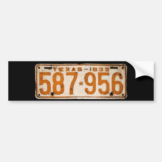 Bonnie & Clyde License Plate バンパーステッカー (正面)