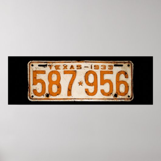 Bonnie & Clyde License Plate ポスター (正面)