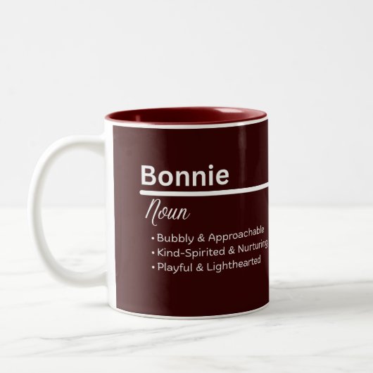 Bonnie Personalized Name Coffee Mug ツートーンマグカップ (左)