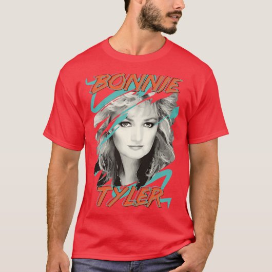 Bonnie Tyler Inspired 80s Retro Music Shirt Total  Tシャツ (正面)