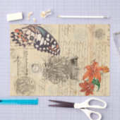 Bonoの蝶Decoupageのティッシュペーパー 薄葉紙 (クラフト)