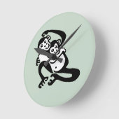BONOBO – チンパンジー – 保護 – アフリカ ラウンド壁時計 (傾斜)