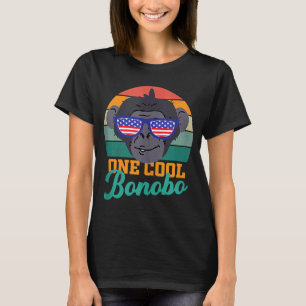 Bonobo chimpanzee USA flag World Bonobo Day men w Tシャツ