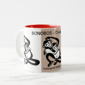 BONOBOS – 生意気なサル – 野生生物アフリカ ツートーンマグカップ (正面左)