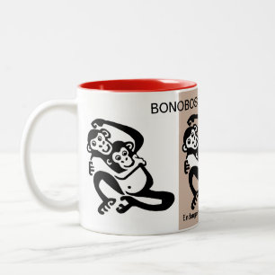 BONOBOS – 生意気なサル – 野生生物アフリカ ツートーンマグカップ